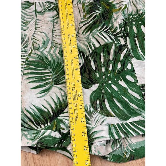 Tahari 100% Linen Pull On Shorts Jungle Tropical Hawaiian Women Size M - Picture 5 of 6